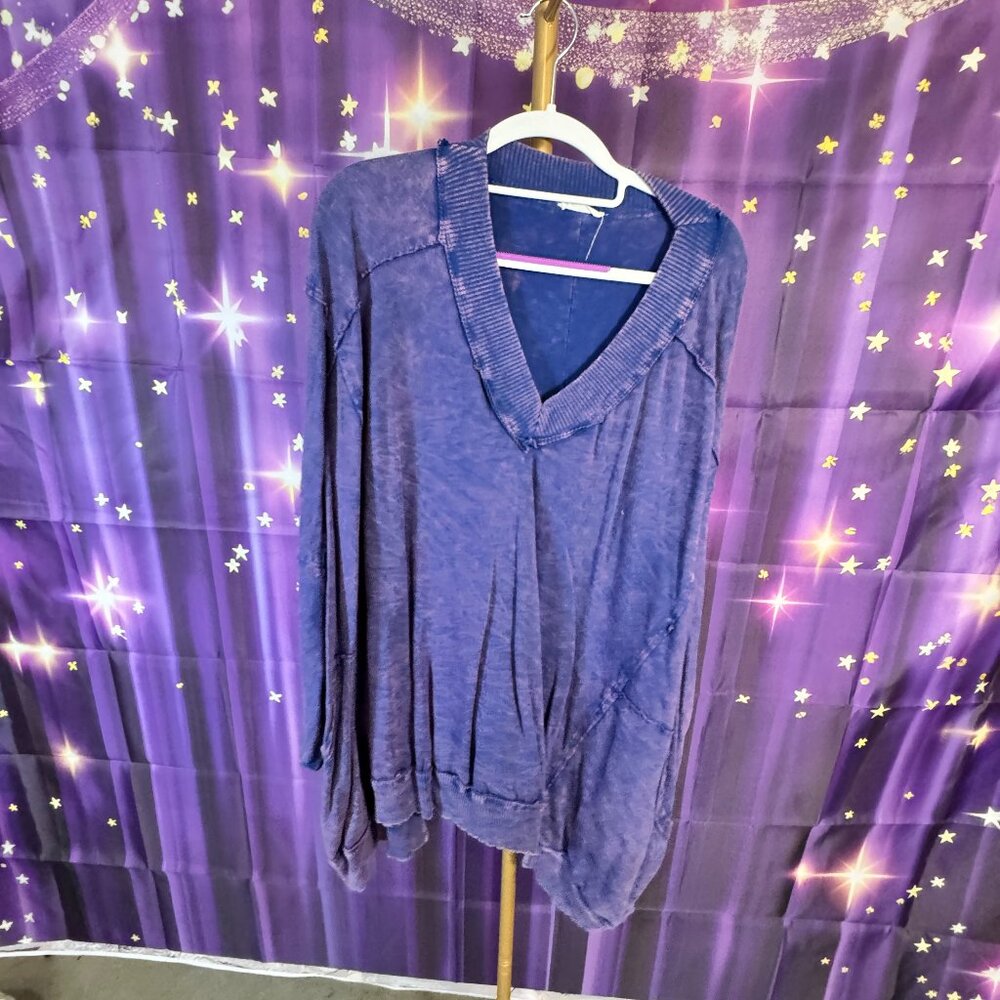 J HER - V-Neck Chic Top - Purple - L -